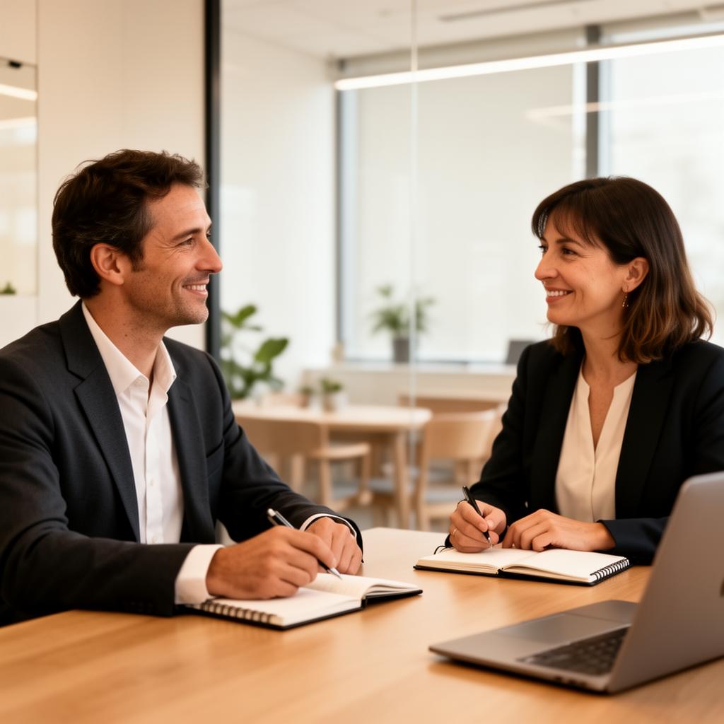 Equipa diretiva de um agrupamento escolar em reunião de trabalho